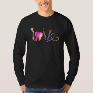 Love Dentist Dental Hygienist Tools Tie Dye Art To T-Shirt