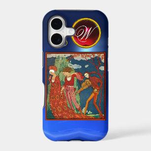 LOVE ,DESIRE AND DEATH RED GEM STONE MONOGRAM