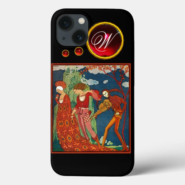 LOVE ,DESIRE AND DEATH RED GEM STONE MONOGRAM Case-Mate iPhone CASE (Back)