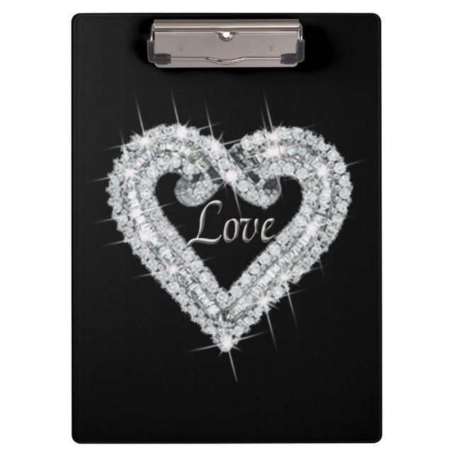 Love Diamond Heart Clipboard (Front)