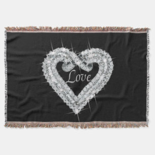 Love Diamond Heart Throw Blanket