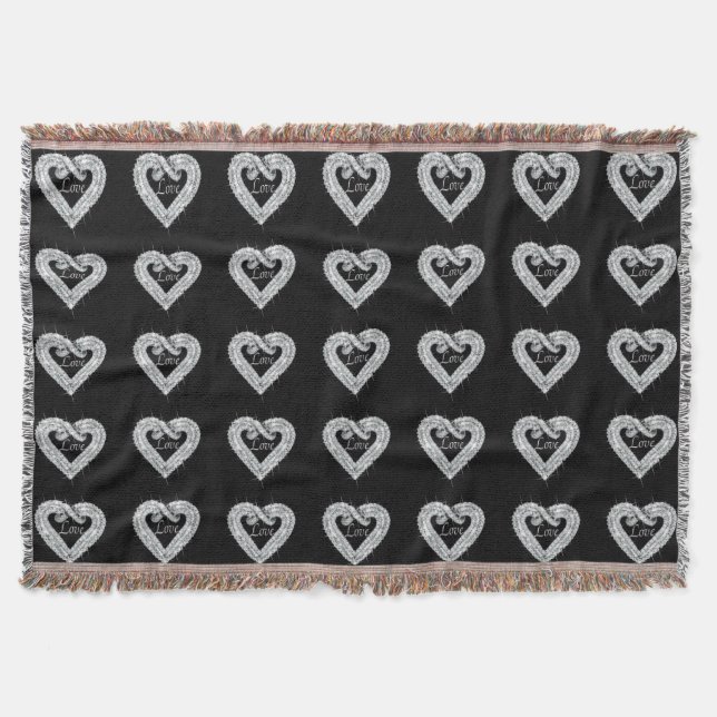 Love Diamond Heart Throw Blanket (Front)
