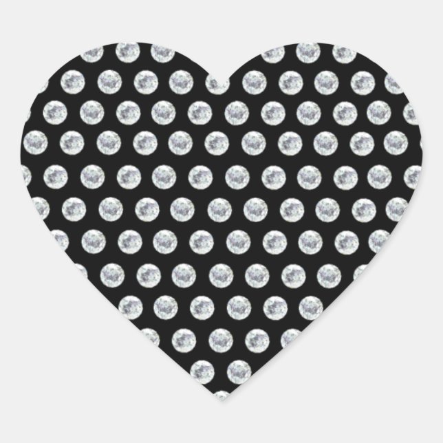 Love-Diamonds black bg Heart Sticker (Front)