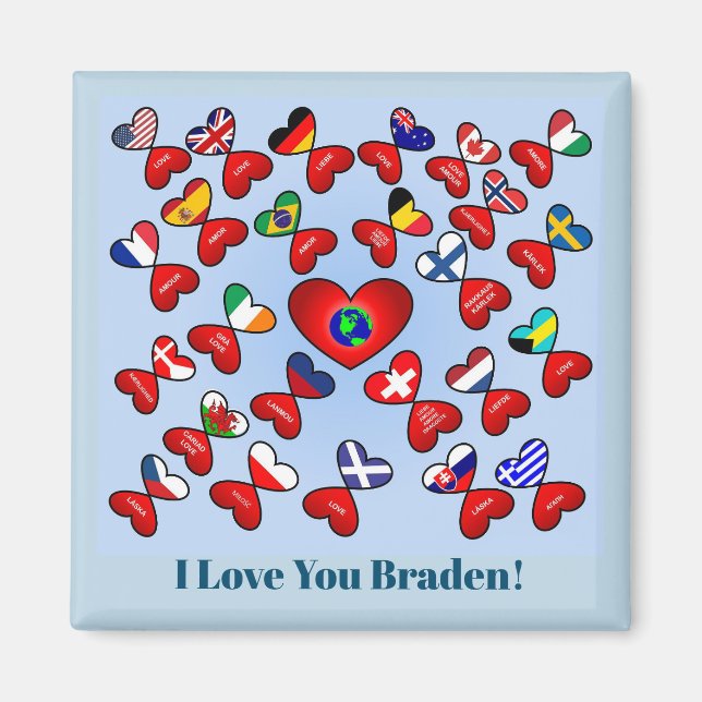 Love Different Languages Around the World Magnet (Front)