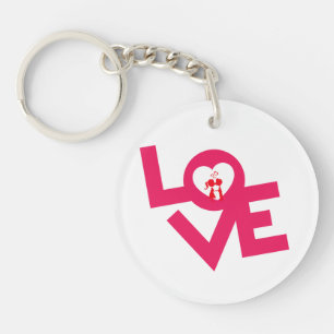 Love digital art keychain 