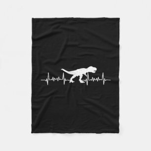 Love dinosaurs heartbeat pulse paleontologist ekg fleece blanket