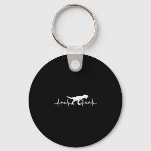 Love dinosaurs heartbeat pulse paleontologist ekg key ring