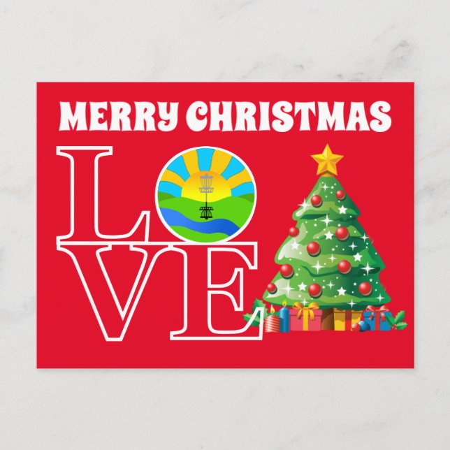 Love Disc Golf Christmas Card (Front)