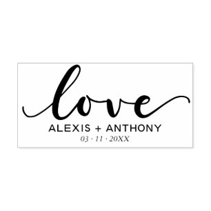 Love - DIY wedding favor rubber stamp personalized