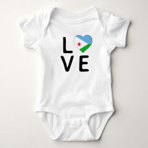 Love - Djibouti Flag Baby Bodysuit