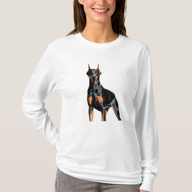  love Doberman Dog T-Shirt (Front)