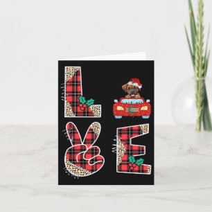 Love Dog Boxer Riding Red Car Christmas Sweater Fo Card