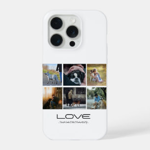Love Dog Family Portrait Collage Design iPhone 15 Pro Case