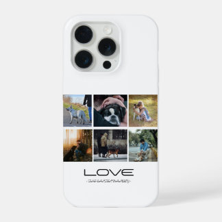 Love Dog Family Portrait Collage Design iPhone 15 Pro Case