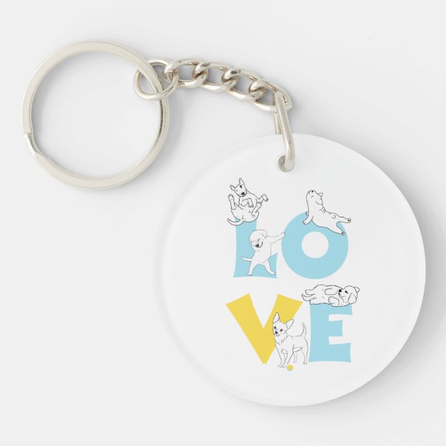 love dog key ring (Front)
