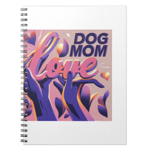 Love Dog Mum Pink Purple Notebook