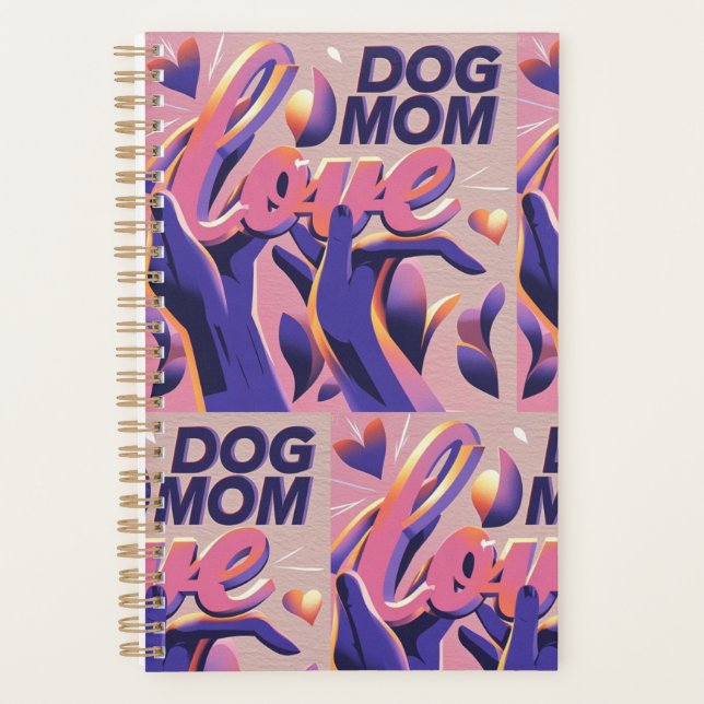 Love Dog Mum Pink Purple Planner (Front)
