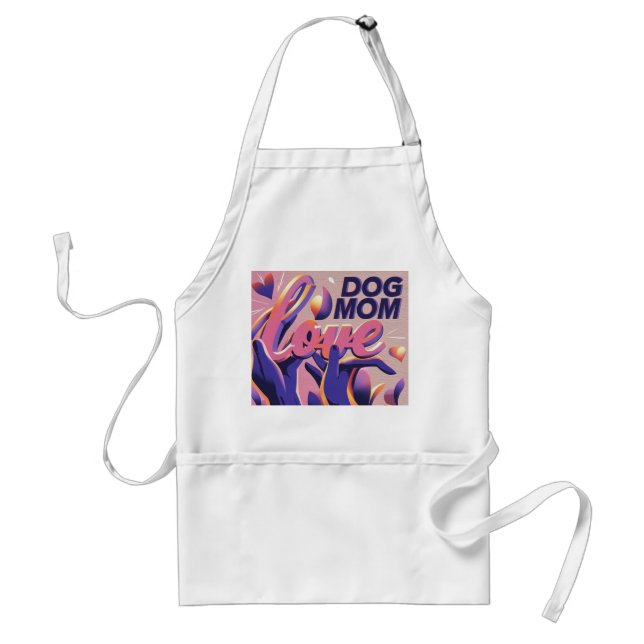 Love Dog Mum Pink Purple Standard Apron (Front)