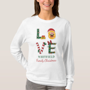LOVE Dog Personalised Christmas Matching Family T-Shirt