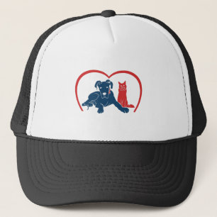 Love Dogs and Cats Trucker Hat