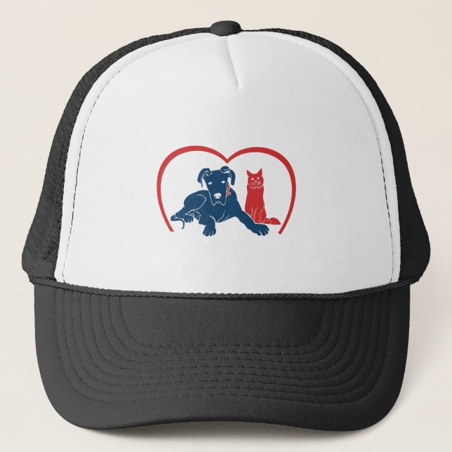Love Dogs and Cats Trucker Hat (Front)