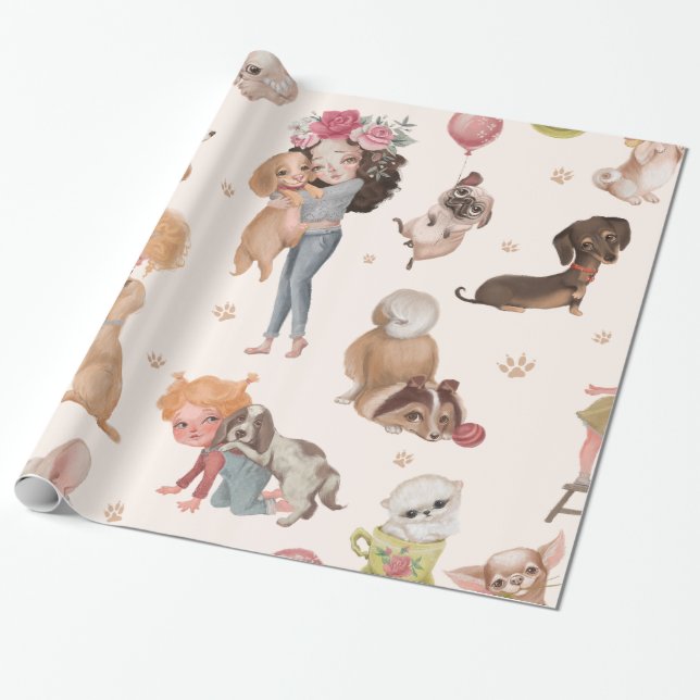 Love Dogs Wrapping Paper (Unrolled)