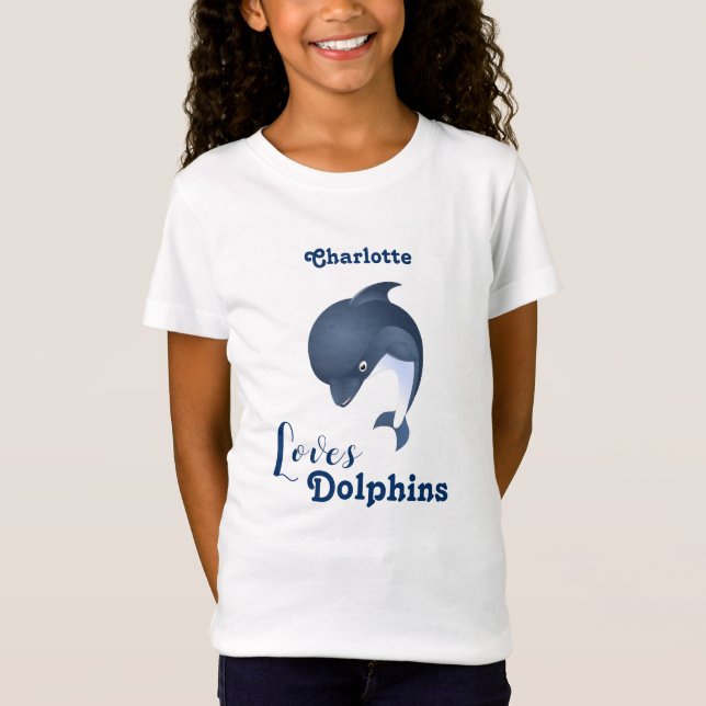Love Dolphins - Child's Name T-Shirt (Front)