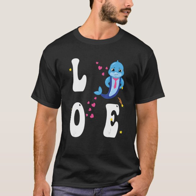 Love Dolphins  Dolphin Sea  Graphic Design T-Shirt (Front)