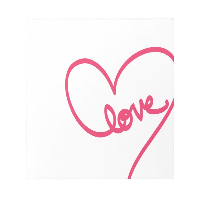 Love Doodle Design with Heart Notepad (Front)