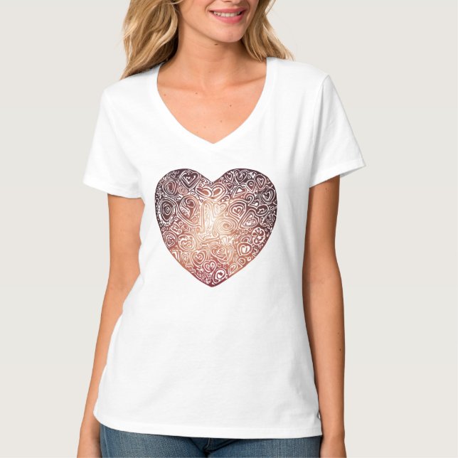 Love Doodle Heart Abstract Art T-Shirt (Front)