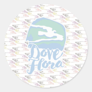 LOVE DOVE FLORA(PEACE) BY MASANSER CLASSIC ROUND STICKER