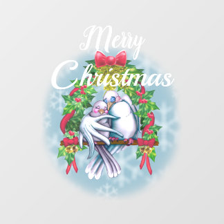 Love Doves Merry Christmas Window Cling