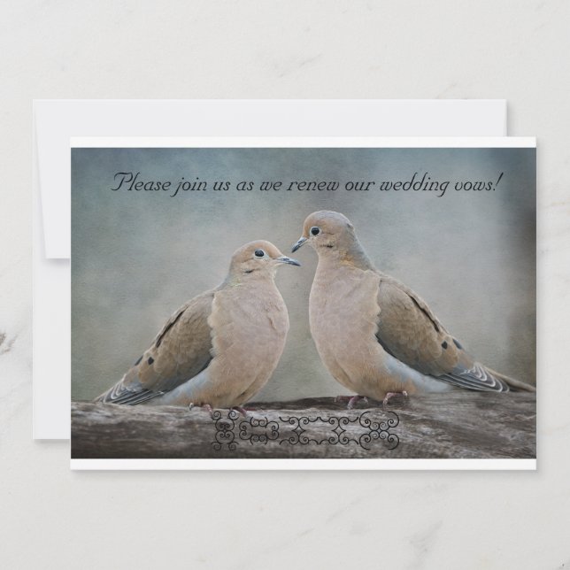 Love Doves Renewal of Wedding Vows Invitation (Front)
