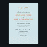 Love Doves Wedding Invitations - Sky Blue<br><div class="desc">A modern illustration of two love doves flying over the ocean waves creates a beautiful wedding stationery to complement your romantic seaside celebration. More colours available. Custom colours available upon request.com</div>