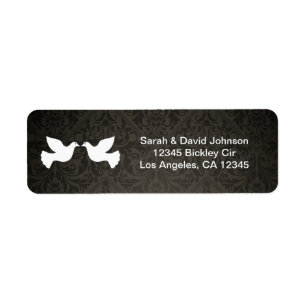 Love Doves with black and grey damask