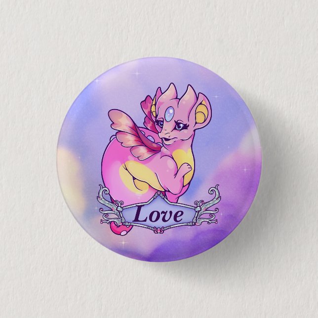 Love - Draginie. 3 Cm Round Badge (Front)