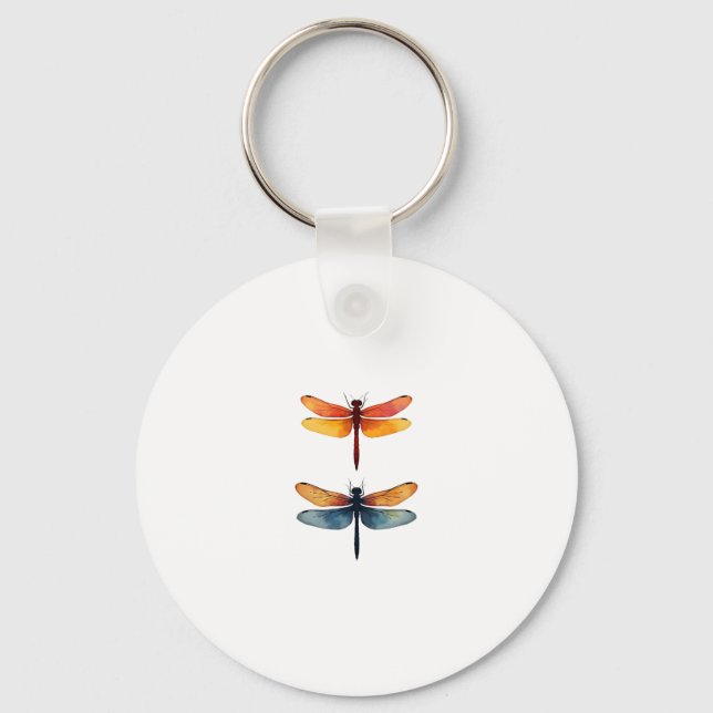Love Dragonflies child small simple Minimalist Dra Key Ring (Front)