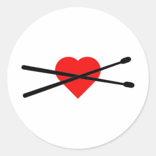 Love Drumming Coffee Mug Classic Round Sticker