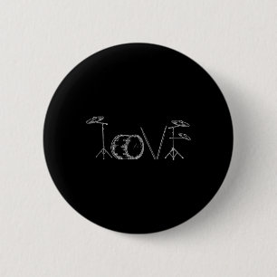 Love Drums Happy Valentine's Day Drummer Music Lov 6 Cm Round Badge