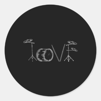 Love Drums Happy Valentine's Day Drummer Music Lov Classic Round Sticker