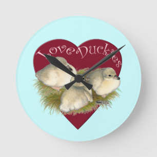 Love Duckies Round Clock