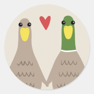 Love Ducks Classic Round Sticker