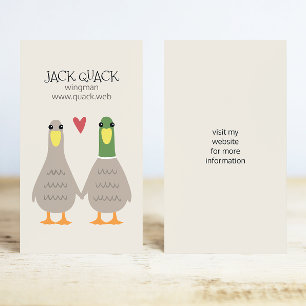 Love Ducks Funny Cartoon Couple Wingman Business Card