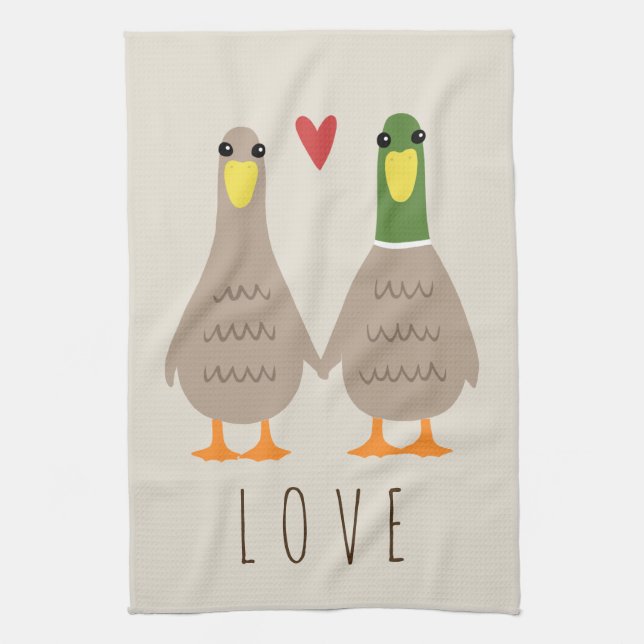 Love Ducks Tea Towel (Vertical)