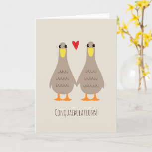 Love Ducks Wedding Congratulations Brides Congrats Card