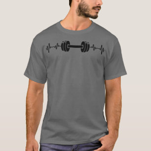 Love Dumbbells Heartbeat Workout Gym Eercise Weigh T-Shirt
