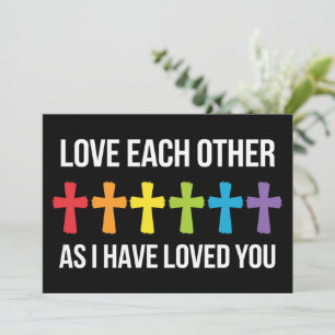 Love Each Other Gay Pride LGBTQ Rainbow Christian  Invitation