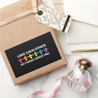 Love Each Other Gay Pride LGBTQ Rainbow Christian 