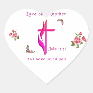 Love each other heart sticker