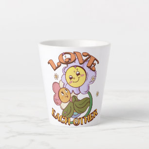 Love Each Other Whimsical Floral Design Latte Mug